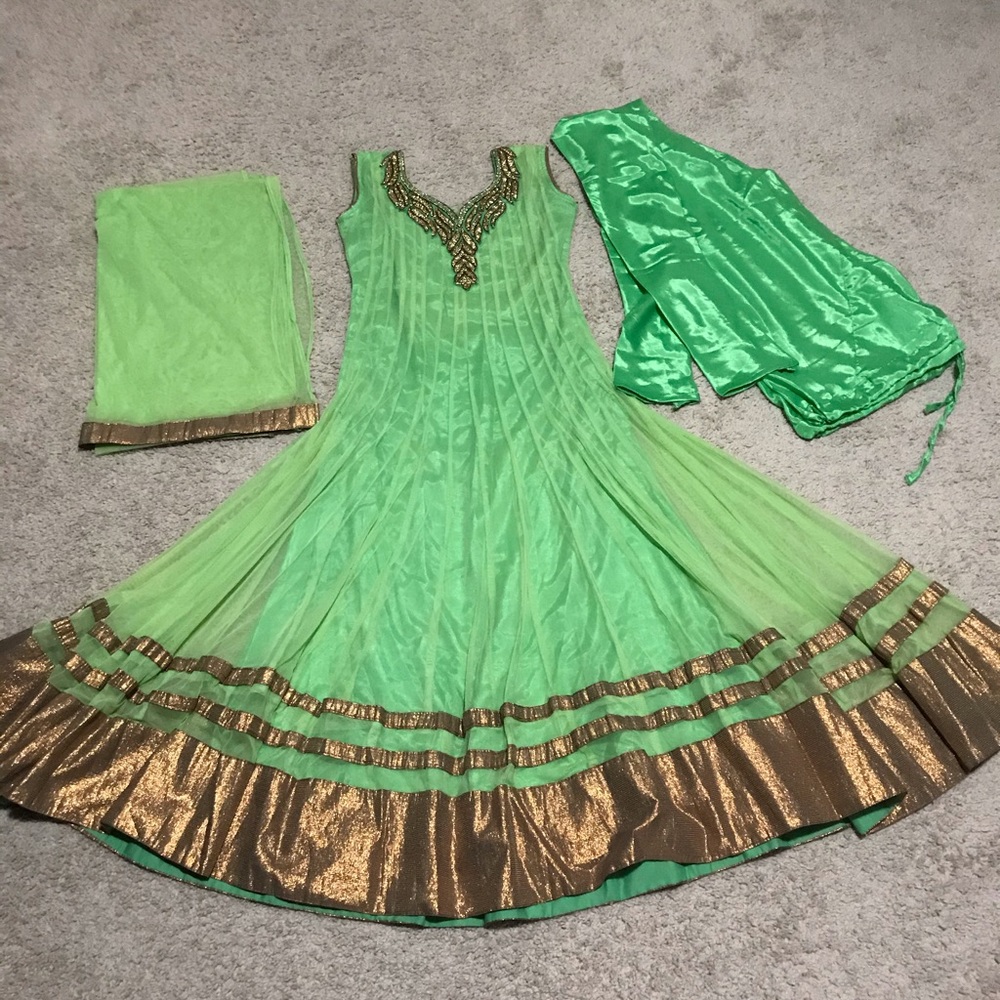 Indian pakistani anarkali net dress gown